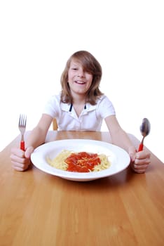 Eating spaghetti