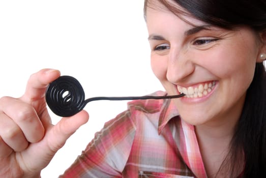 Eating liquorice snail