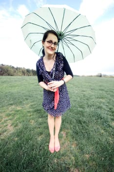 Young woman with umbrella