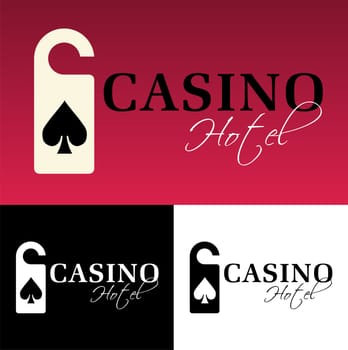 Hotel casino logo on black background. Vector available