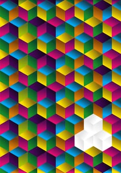 Colorful cubic background with a white space. Ideal for brochure or presentations. Vector file available.