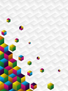 Multicolored cubes background. Vector available.