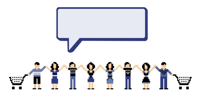 Viirtual community shopping in social networks. Vector available