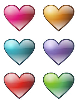 Illustration of hearts icon set. Vector available