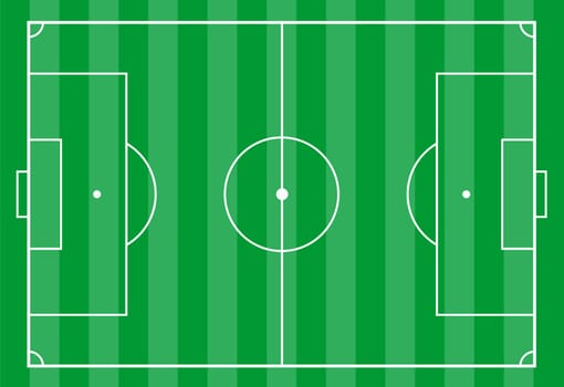 Top view of a soccer field. Useful for planning soccer strategies.