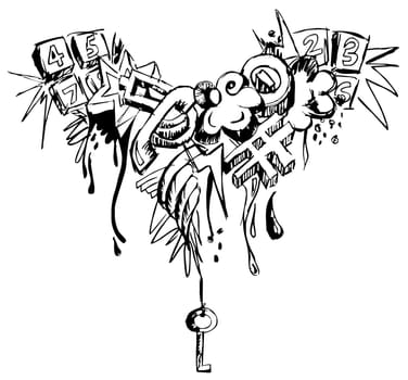 Black and white grunge grafitti
