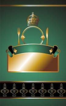 illustration on blue background for food industry, menu, cover