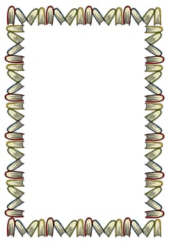 Frame shaped with closed books