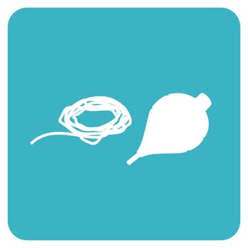 Spinning top and rope icon over a rounded square. Vector file available.