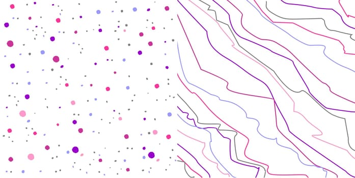 Vector background pattern with dots and irregular lines over white background.