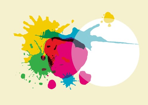 Spots of many colors on light background. Vector available