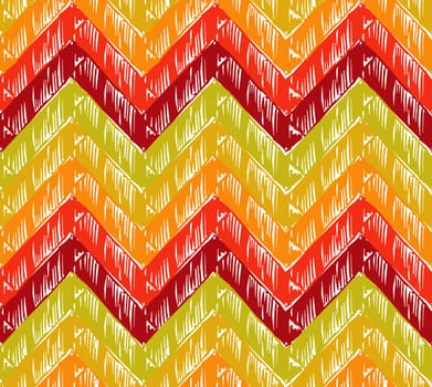 Zigzag striped background. Warm tones. Vector available