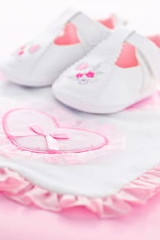 Pink infant girl clothing for baby shower