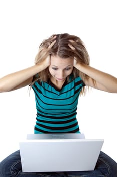 Woman receives some stressful news