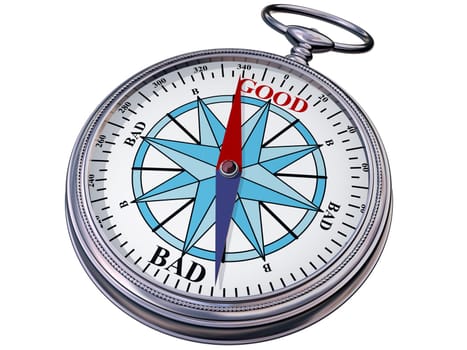 Illustration of a moral compass helping you to make the right decision