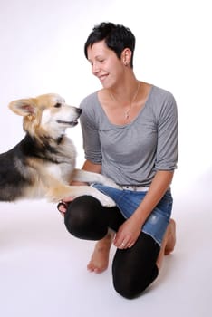 Young woman with dog