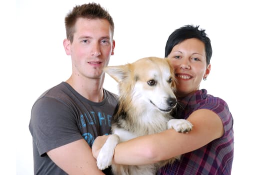 Young couple with dog