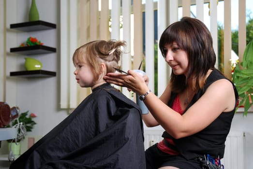 Girl at the hairdresser