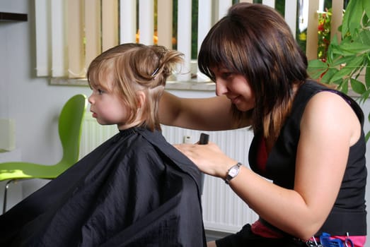 Girl at the hairdresser