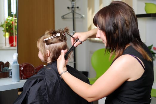Girl at the hairdresser