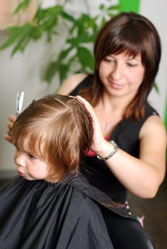 Girl at the hairdresser