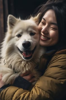 Dog woman happiness pretty animal purebred happy young fun domestic person friendship smile female cute love adult caucasian friend portrait cheerful breed owner pet