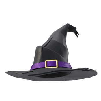 Witch hat 3D rendering illustration isolated on white background