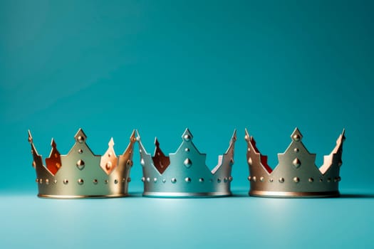 Three crowns as a symbol of the celebration of the Day of the Three Kings.