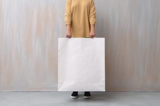template woman black mock-up shopping blank fashion pack grocery market empty buy layout bag advertising tote white shopper environment handle purchase. Generative AI.