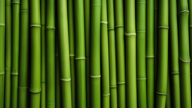 Green bamboo fence texture, bamboo background for design. AI