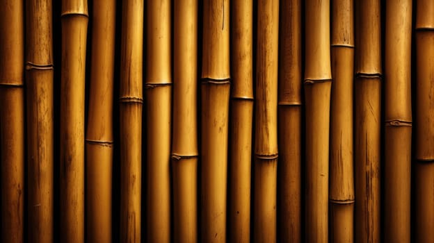 Yellow dry bamboo texture background for interior or exterior design. AI