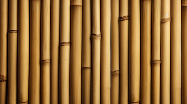 Yellow dry bamboo texture background for interior or exterior design. AI