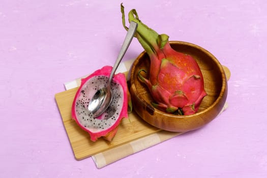 Delicious pitahaya fresh fruits, food concept. Dragon fruit tropical in the asian thailand healthy fruit concept