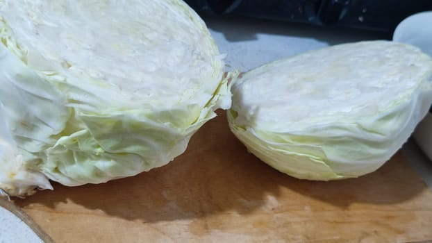 white cabbage cut for salad or soup, food fresh vegetables. High quality photo