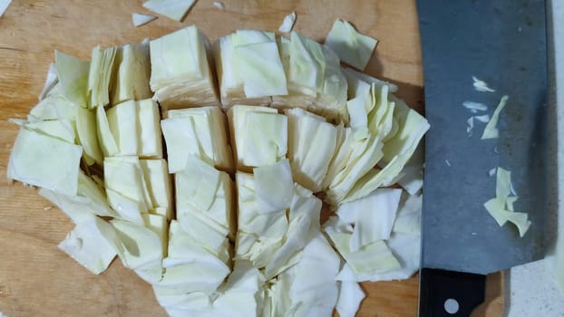 white cabbage cut for salad or soup, food fresh vegetables. High quality photo
