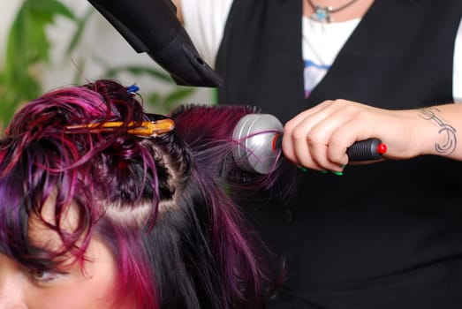 Blow-dry hair