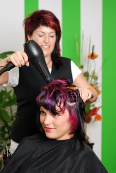 Blow-dry hair