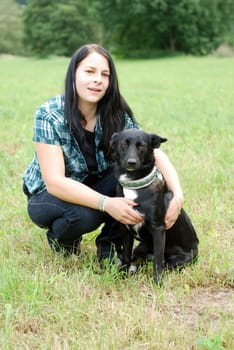 Young woman with dog