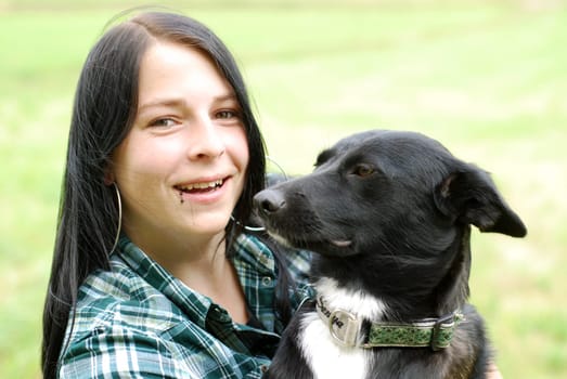 Young woman with dog