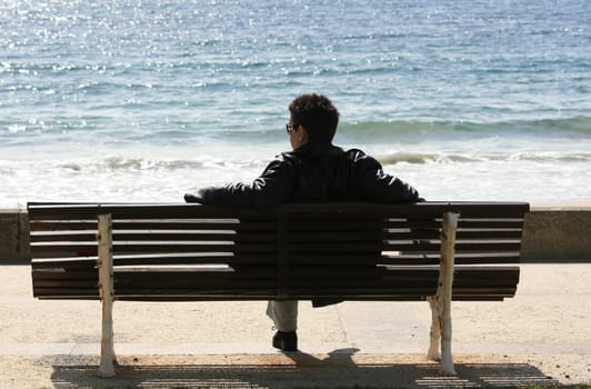 woman sitting on a bench
