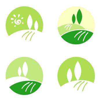 Vector design collection icons: Landscape, Nature and Hills.