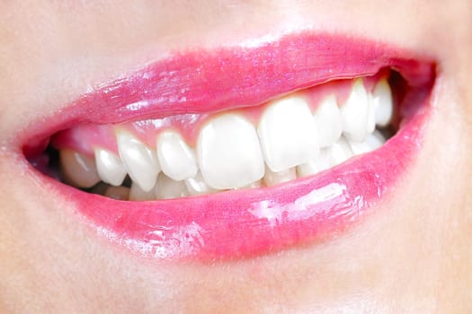 Smiling woman mouth with great teeth