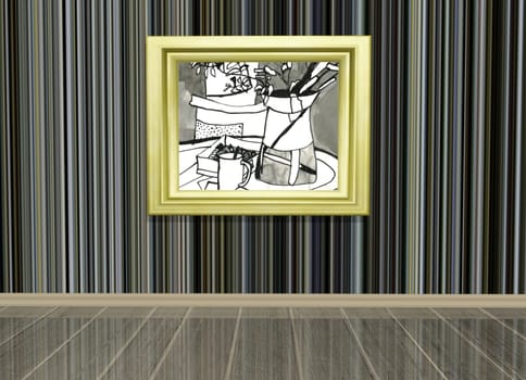 room with picture frame