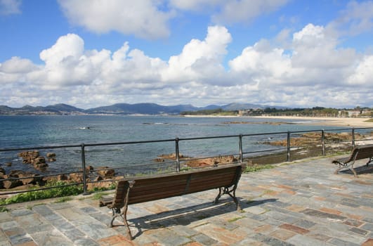 Galicia Ría at the Way of St. James,famous european pilgrims way
