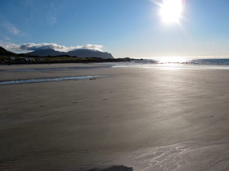 Picturesque sunset at Norway beach
