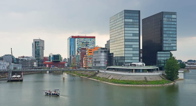 At the modern customs port and media harbour in Düsseldorf