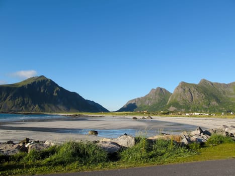 Picturesque landscape at Norway beach
