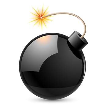 Cartoon bomb.Illustration on white background