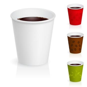 Cups of coffee illustration. Isolated on white background.