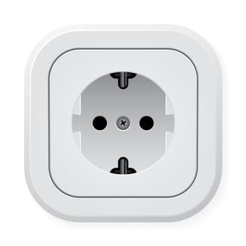 Realistic illustration power outlet. Vector illustration on white background